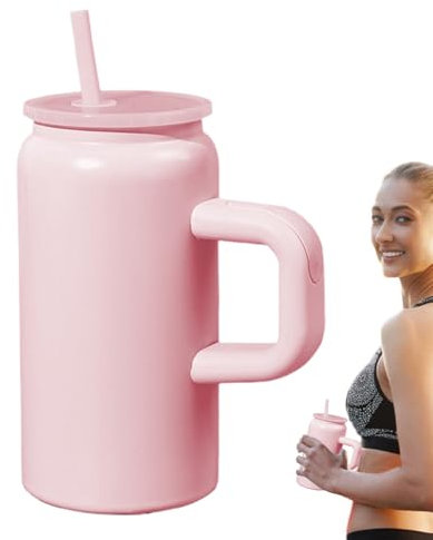 Botella Con Pajita Vaso De Acero Inoxidable Portátil