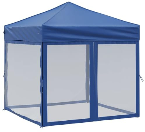 Tonnelle de Jardin Pliable, Tente de Réception Pavillon Barnum de Jardin avec parois Bleu 2x2 m