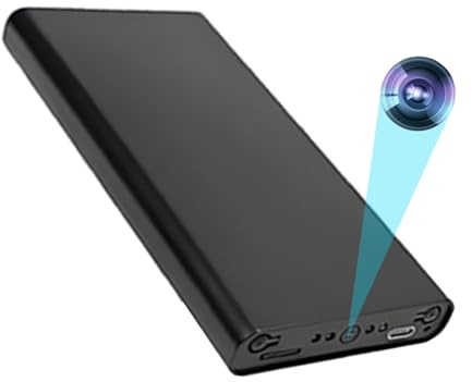 Cámara espía portátil-Cámara de vigilancia oculta interior-Cámara HD de seguridad para niñeras-10000 mAh,detección de movimiento,visión nocturna automática,sensor de gravedad,grabación en bucle