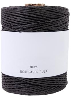 Cinta de papel de rafia para manualidades, 3.28 yardas, 1.5 mm de ancho, cordel de papel de embalaje para envolver bolsas, sombreros, cestas y decoración de manualidades
