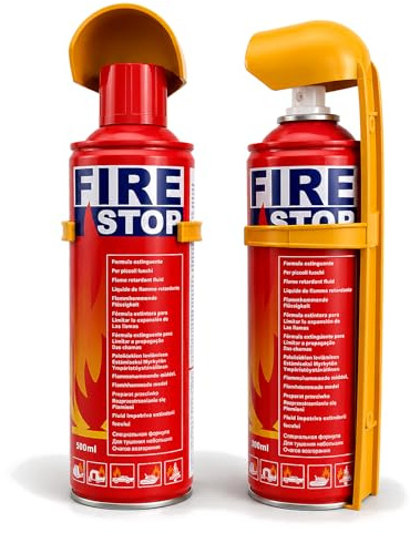 Ougist Fire Spray for Home Kitchen Car – 500ml 2 Pack Portable Fire Suppression Spray, Multi-Purpose A B F Fire Safety Spray, Alternative to Fire Extinguisher Home Use