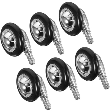 POPETPOP 6pièces Lot De Roulettes Fauteuil Bureau Robustes Pvc Et Alliage Aluminium Remplacement Pratique Pour Fauteuils Et Chaises De Bureau Déplacement Facile Sur Sols Durs