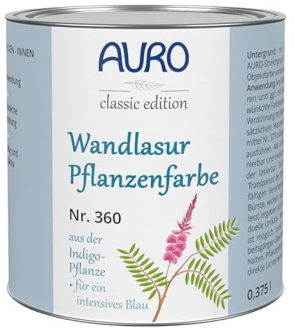 AURO Wandlasur-Pflanzenfarbe - Indigo-Blau - 0,375L