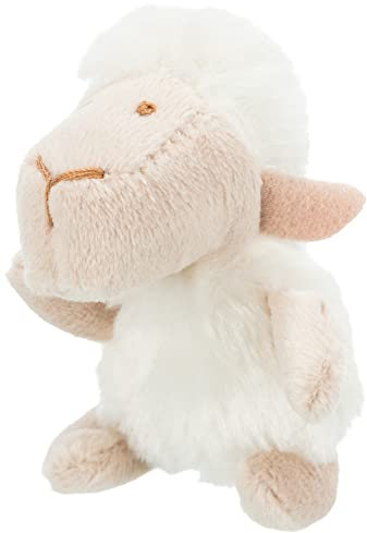 TRIXIE Katzenspielzeug Schaf - zum Kuscheln und Spielen - Katzenminze - Plüsch - weiß/beige - 10 cm - 45767
