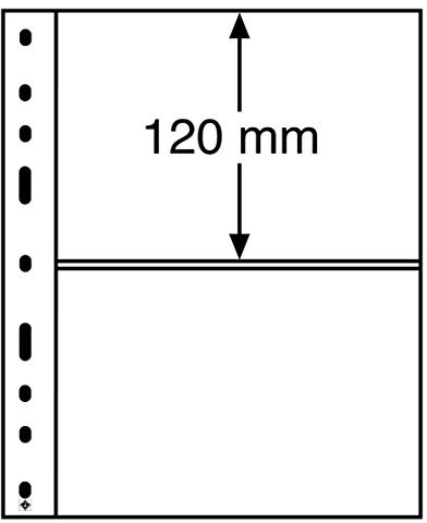 Leuchtturm 309942 Pochettes Plastique Transparentes Optima - 2 Compartiments pour Billets de Banque et Cartes Postales - Paquet de 10