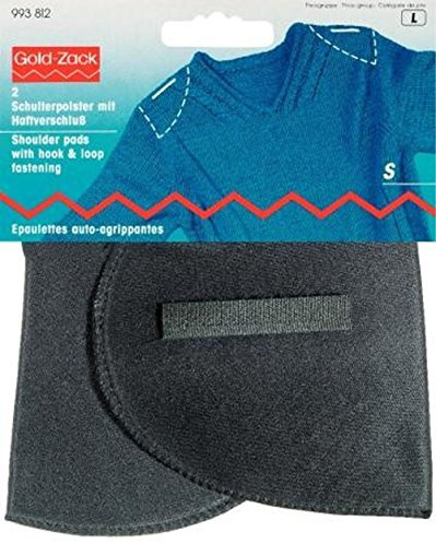 Prym Small 2-Piece Set-In Shoulder Pads with Hook and Loop Fastening, Black