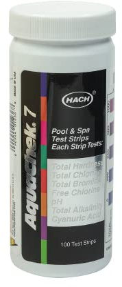 AquaChek 7-Way Pool and Spa Test Strips - Silver Pool Test Strips For pH, Total Chlorine, Free Chlorine, Bromine, Alkalinity, Total Hardness, and Cyanuric Acid - Water Quality Testing Kit (100 Strips)