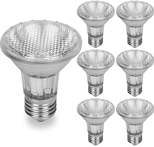 Par 20 6 Pack FL25 35PAR20/FL 35 Watt Halogen Spot Light Bulb Replacement 120V 130V Base Flood Beam Lighting Range Hood Oven PAR20 Reflector Excel Bulbs DL Kitchen Bathroom Ceiling Can Lamp 35W E26 6P