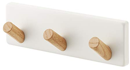 YAMAZAKI 3194 TOSCA Tool Hooks, white, Steel/Wood, 16.5 x 4 x 5 cm