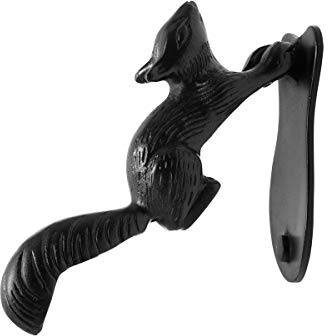 Türklopfer, Gusseisen, schwarz Eichhörnchen 6 3/10,2 cm H x 2 1/20,3 cm W | Renovator wochenbedarfs