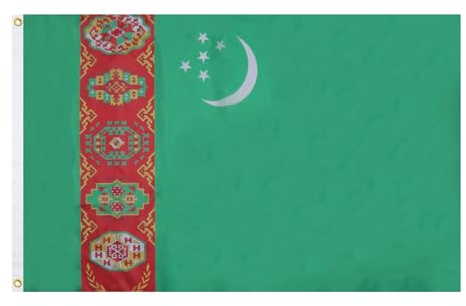 AZ FLAG Flagga Turkmenistan 90x60 cm Turkmensk 100D Polyester 2 Öljetter