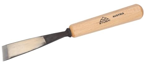 STUBAI-gerades Balleisen schräg 20mm | Serie 52 | Stich 1 | ca. 30° schräg beidseitig geschliffen | Für glatte Flächen, Vorstechen, Kerb- & Reliefarbeiten.