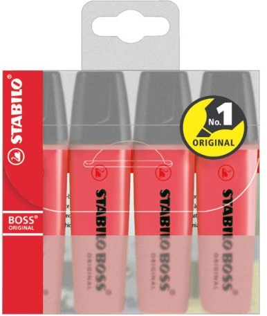 STABILO BOSS ORIGINAL 8 Stück - Textmarker (rot, 2 x 4er Pack)