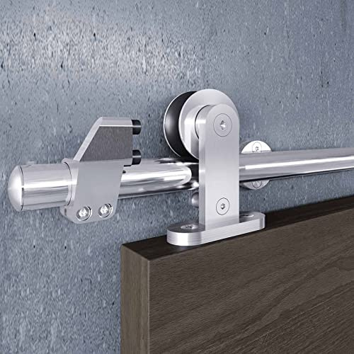 EaseLife 6 FT Top Mount Stainless Steel Sliding Barn Door Hardware Track Kit,Modern,Heavy Duty,Anti-Rust,Slide Smoothly Quietly,Easy Install (6FT Track Kit for 30~36 Wide Single Door)