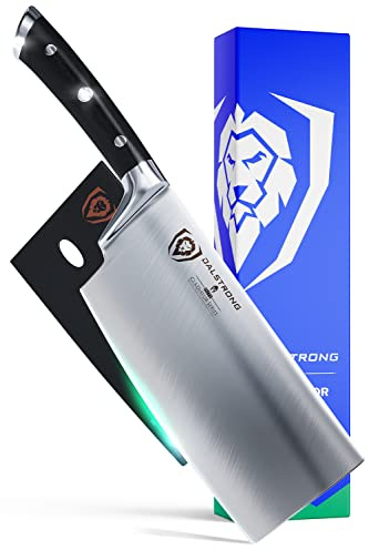 Dalstrong 7 Butcher Meat Cleaver Knife-Gladiator Series-Razor Sharp - Forged High Carbon German Steel Giftable Kitchen Knife - Black Handle-w/Sheath- NSF Certified