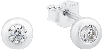 Amor Ohrstecker 925 Sterling Silber Damen Ohrschmuck, mit Zirkonia synth., 0,5 cm, Silber, Kommt in Schmuck Geschenk Box, 9064021