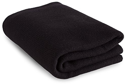 Love Cashmere Morbida coperta per divano, 100% cashmere, colore: nero, prodotta in Scozia