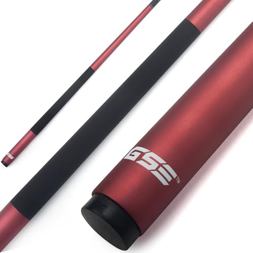 GSE Billardqueue-Stick aus Fiberglas, Graphit, Verbundwerkstoff, für Männer/Frauen, Billardqueue, für Haus oder gewerbliche Nutzung / Bar (mattes Rot, 540 g)