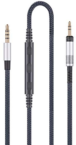 Audio Replacement Cable Compatible with Audio Technica ATH-M50x, ATH-M40x, ATH-M70x Headphones, Audio Cord with in-Line Microphone and Remote Volume Control Compatible with iPhone iPod ipad Apple
