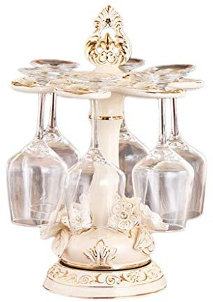 MHBGX Cremagliera da Vino, Rotazione Del Bicchiere Di Bicchiere Di Vino Sottosopra in Ceramica Home Calice Decorazione Del Salone Creativo 18 X 19 X 42 cm
