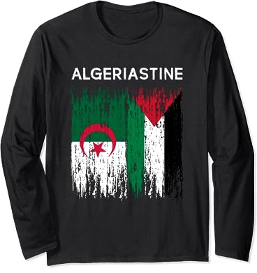 drapeau algérien et palestinien algérie unité palestine Manche Longue