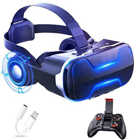 Occhiali VR, Visore Realtà Virtuale, Cuffie 3D VR Compatibile con Tutti Gli, Lente Regolabile per Film e Giochi 3D, per iPhone 13 Pro Max/13 Pro/13/12/11, per Samsung Galaxy S21, Huawei, Xiaomi