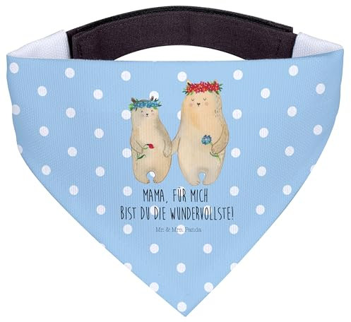 Mr. & Mrs. Panda Hundehalstuch L Bären mit Blumenkranz - Geschenk, Familie, Family, Hundetuch, Bär, Schal Für Hunde, Halstuch Hund, Muttertag, Mutter, Bandana