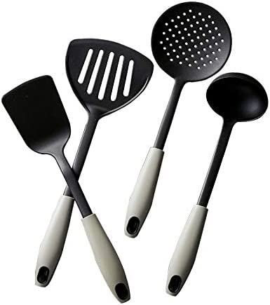 Set Utensilios de Cocina Antiadherente Combinación de 4 Piezas de Utensilios de Cocina Resistentes a Altas temperaturas con Mango Largo for sartén Antiadherente