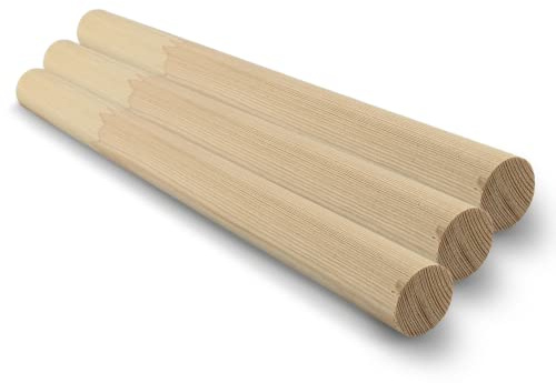 Netuno 3 x Makramee Holzstab 30 cm Ø 25 mm Rundholzstab aus Holz zum Basteln DIY Dekoration Boho Home Decor Bastelhölzer Stöcke Makramee Zubehör