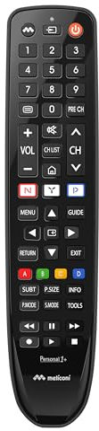 Meliconi Gumbody Personal 1+, Telecomando per TV SAMSUNG, sostituisce il telecomando originale. Pronto all’uso. Corpo in gomma antishock. Supporto web e assistenza telefonica specializzata
