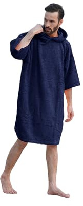 ALLEN & MATE Unisex-Surfponcho mit Kapuze aus 100% Baumwolle – Sicherheitszertifizierter, übergroßer, schnelltrocknender Bademantel für Männer und Frauen