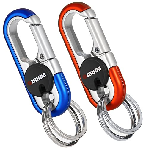 Thlevel Schlüsselanhänger Karabiner Auto Schlüsselringe Rostfreier Stahl | für Motorrad Kfz Camping Wandern 2 Stücke