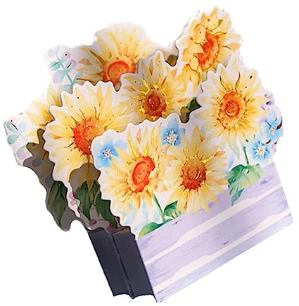 STOBOK Blumen Karte Mit Sonnenblumenmotiv Diy Grußkarte Für Lehrertag Und Muttertag Aus Hochwertigem Papier Gefertigt