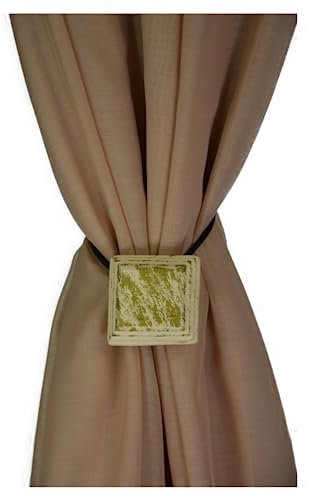 Raffhalter mit Magnet Gardinenhalter Antik- Look Spannweite 20 cm Ecru-Gold