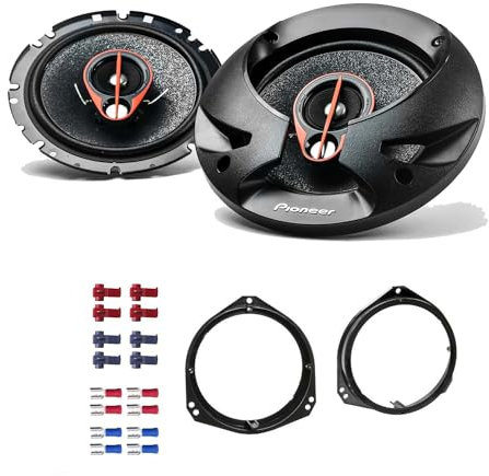 Pioneer TS-R1750S Lautsprecher mit Einbauset passend für Opel Corsa C 2000-2006 Türen vorne 500 Watt 165mm 3 Wege Koax