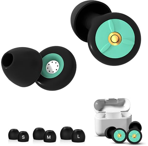 CTENYXUR Ear Plugs for Sleep,Reusable Noise Cancelling Earplugs with Carry Case,28db Noise Cancelling Ear Plugs for Concerts, Work and Traveling,3 Pairs Ear Tips in/S/M/L