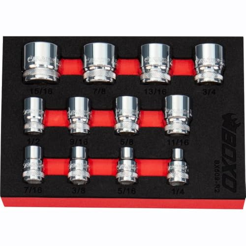 3/8 Drive Imperial Socket Set 12 Point 12 PCE BOXO BX509-R2