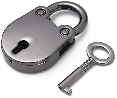 1 mini candado, candado de maleta, candado pequeño de metal con llave para armario, equipaje, bolsas de viaje, mochila, bolsa de computadora, color negro