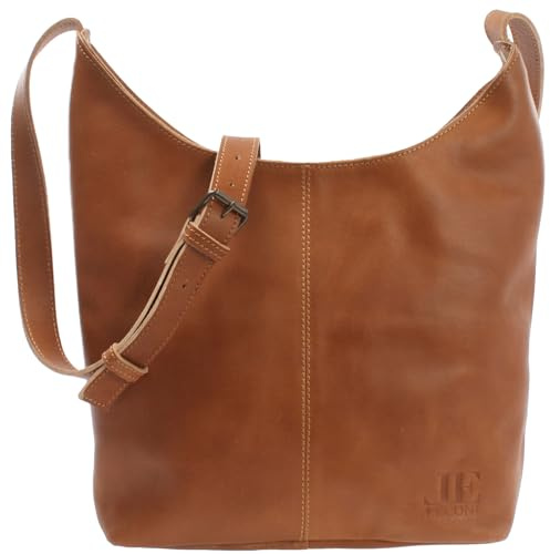 LECONI mittlere Schultertasche Damentasche Umhängetasche natur weiche Ledertasche Handtasche Damen Leder 33x33x9cm LE0072