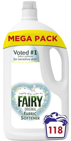 Fairy Original Fabric Conditioner, 118 Washes, 3.894l, For Sensitive Skin, Hypoallergenic, Mild fresh scent