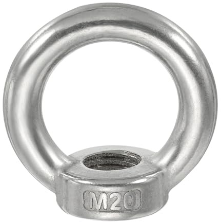 PATIKIL Ringmutter Ösenmutter M20, 1 Stück 304 Edelstahl Ringmuttern Ringösen Augenmuttern Ringschrauben Gewinde Muttern Befestigung Schulter Metrischer Ring für Marine