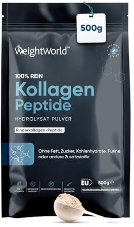 Pure Hydrolysate Bovine Collagen Peptides Powder | 500g | Type I & III Collagen Supplements for Women & Men | Rich in 8 Essential Amino Acids | 50 Servings | Halal Certified | Scoop Included