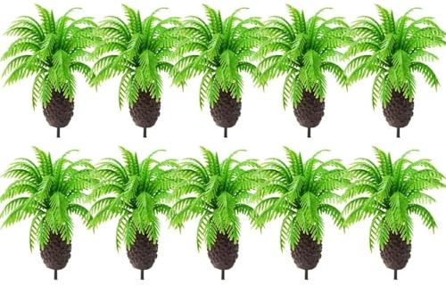 Lot de 10 mini arbres miniatures pour travaux manuels, modèle de paysage, simulation de cocotiers, décoration d'intérieur, palmiers miniatures, ornement de 3 cm