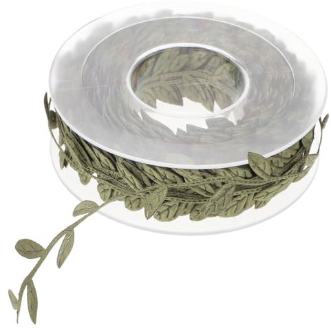 BELLIFFY 15m Dunkelgrünes Blattband Satin Rebe Girlande Zum Aufnähen Diy Dekoration Hochzeit Party Geschenkband Schleifenband Grün Vielseitiges Bastelzubehör