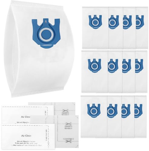 15 sacs à poussière compatibles avec les aspirateurs Miele série GN S2 S4 S5 S6 S8, Complete C2/C3, Classic C1 | 4 filtres inclus
