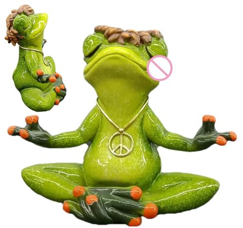 Statue de grenouille Zen Yoga - Décoration de jardin en méditation - Figurines de grenouille - Décoration de yoga pour jardin, maison, terrasse, cour