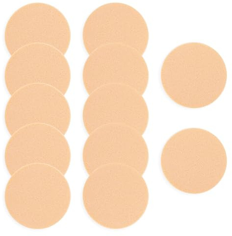 12 spugne rotonde per trucco, fondotinta, cipria, spugnette cosmetiche, spugnette rotonde in schiuma (colore della pelle)