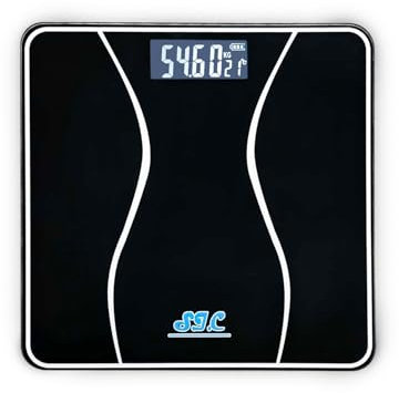 Pèse-personne numérique 180 kg max - Balance de précision ultra-fine en verre trempé, électronique professionnelle pour adults, contrôle de poids précis & design élégant