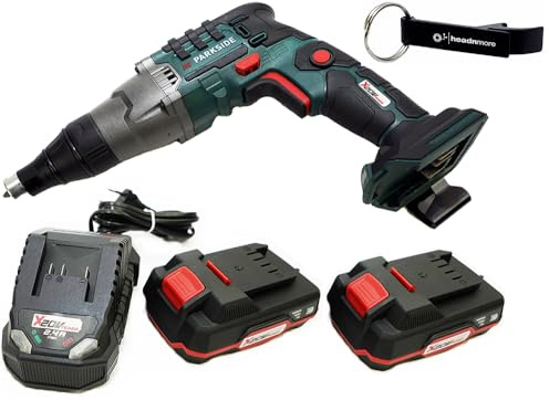 HEADNMORE® Bundle - 1x Parkside® 20V Avvitatore a batteria per cartongesso PTBSA 20 + 1x HEADNMORE® portachiavi (2x2Ah batteria)