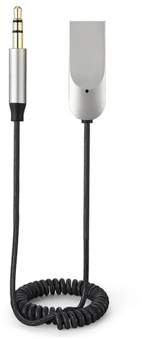 SELURK Receptor Bluetooth Coche 5.4 con Conector Jack 3.5mm USB Adaptador Bluetooth Auxiliar para Coche Manos Libres Audio Alta Fidelidad Compatible con Auriculares Altavoces